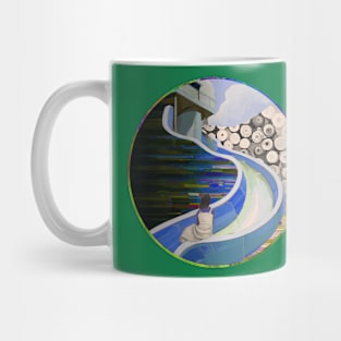 Girl on a Slide Blue Mug